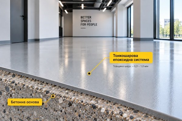 Тонкошарове епоксидне покриття підлоги